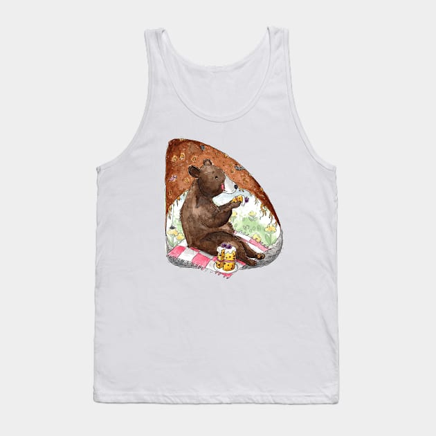 Teddy Bears Picnic Tank Top by Vicky Kuhn Illustration